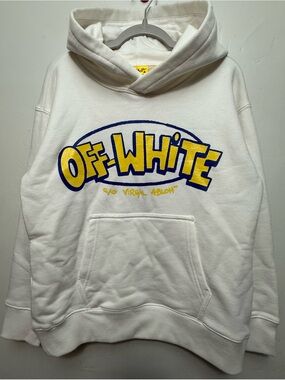 Off-White Kids Doodle Graphic White Hoodie